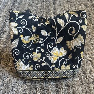 Vera Bradley Black and Yellow Floral Tote